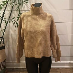 NWT PAPILLON BUBBLE SLEEVE MOCK NECK SWEATER SIZE M K27
